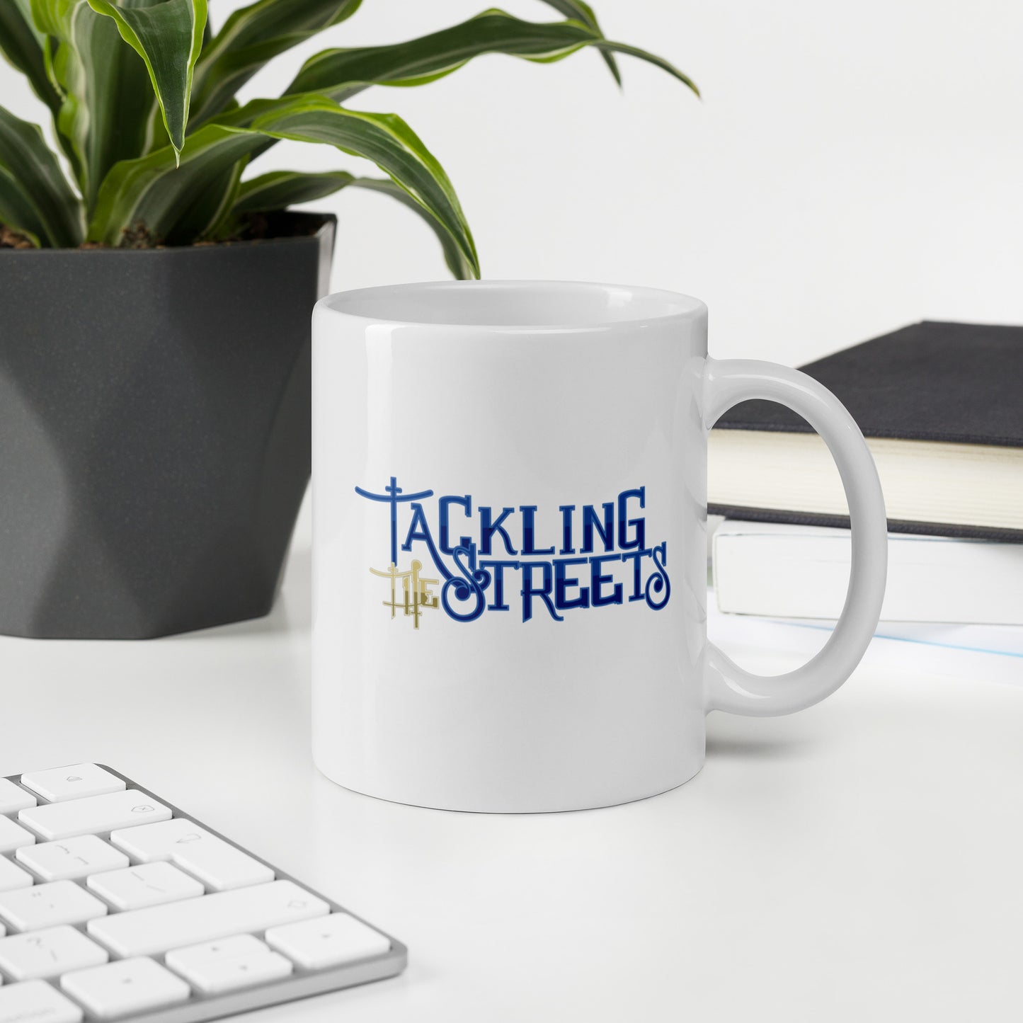 White glossy mug