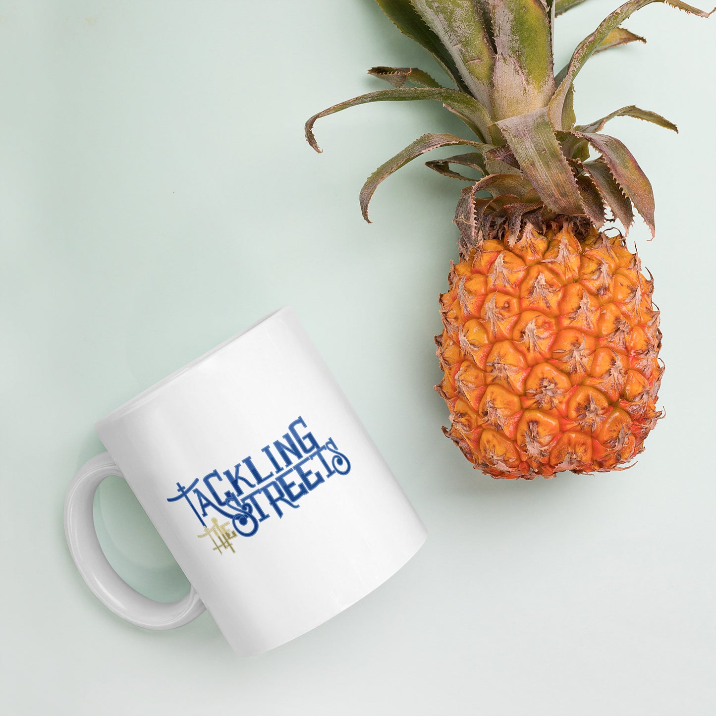 White glossy mug