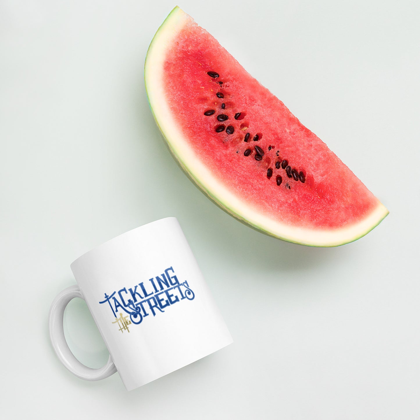 White glossy mug