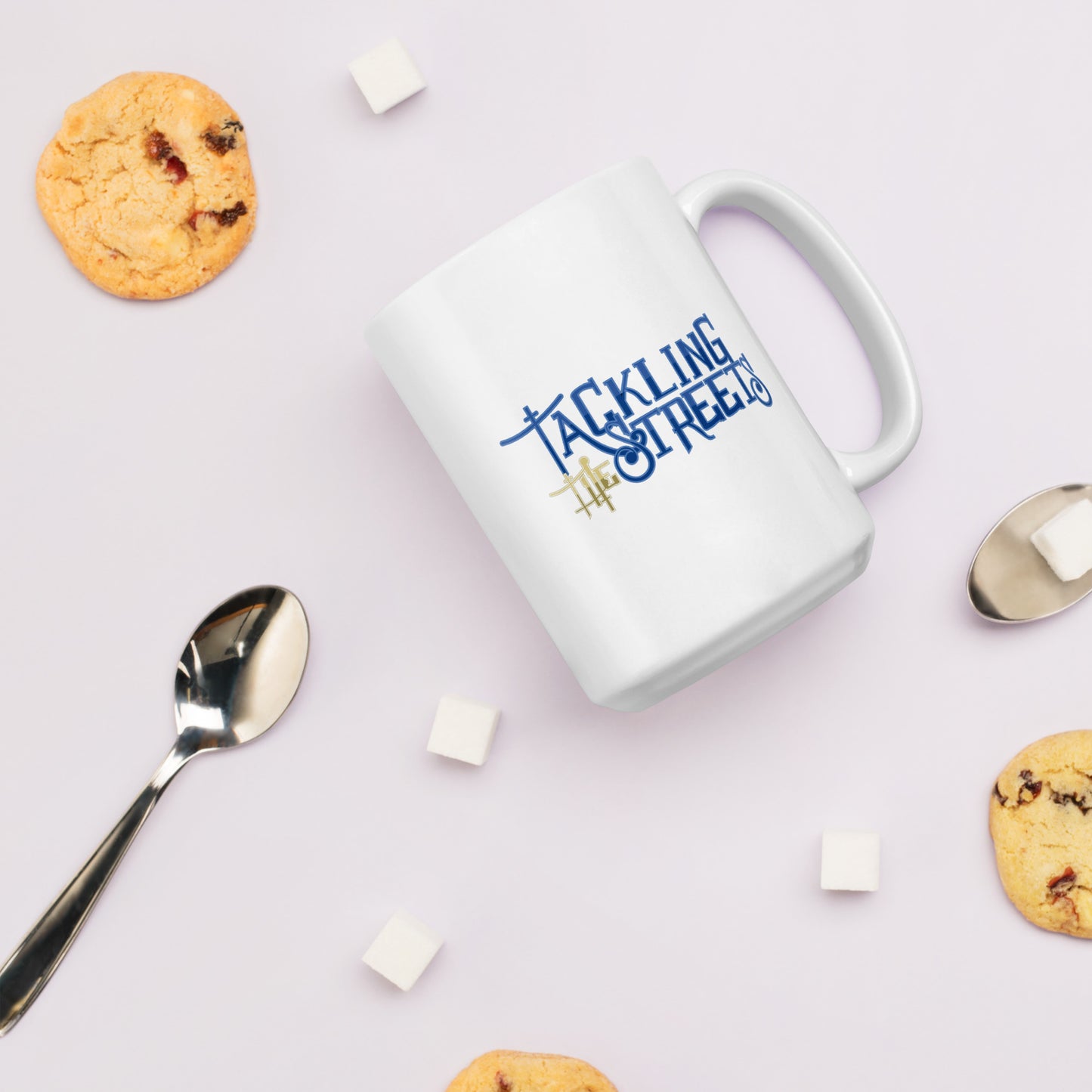 White glossy mug