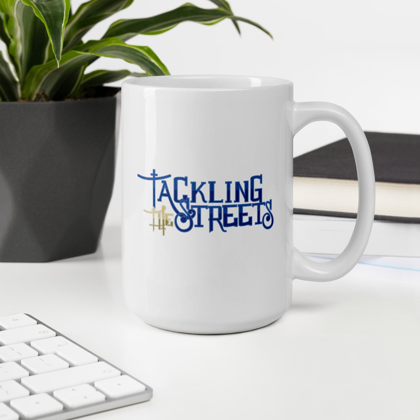 White glossy mug