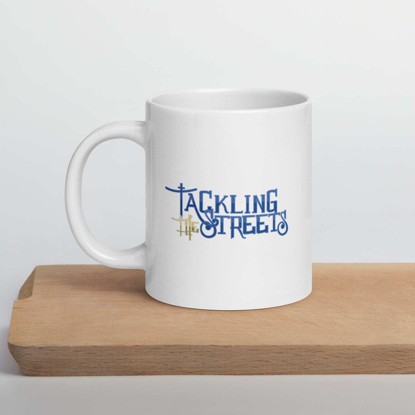 White glossy mug