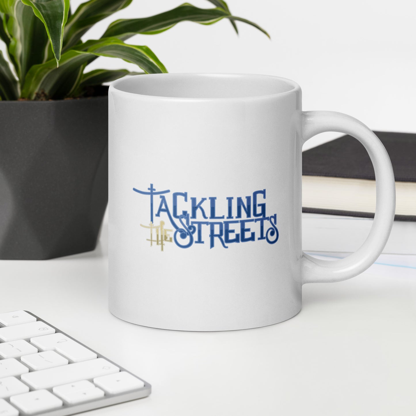 White glossy mug