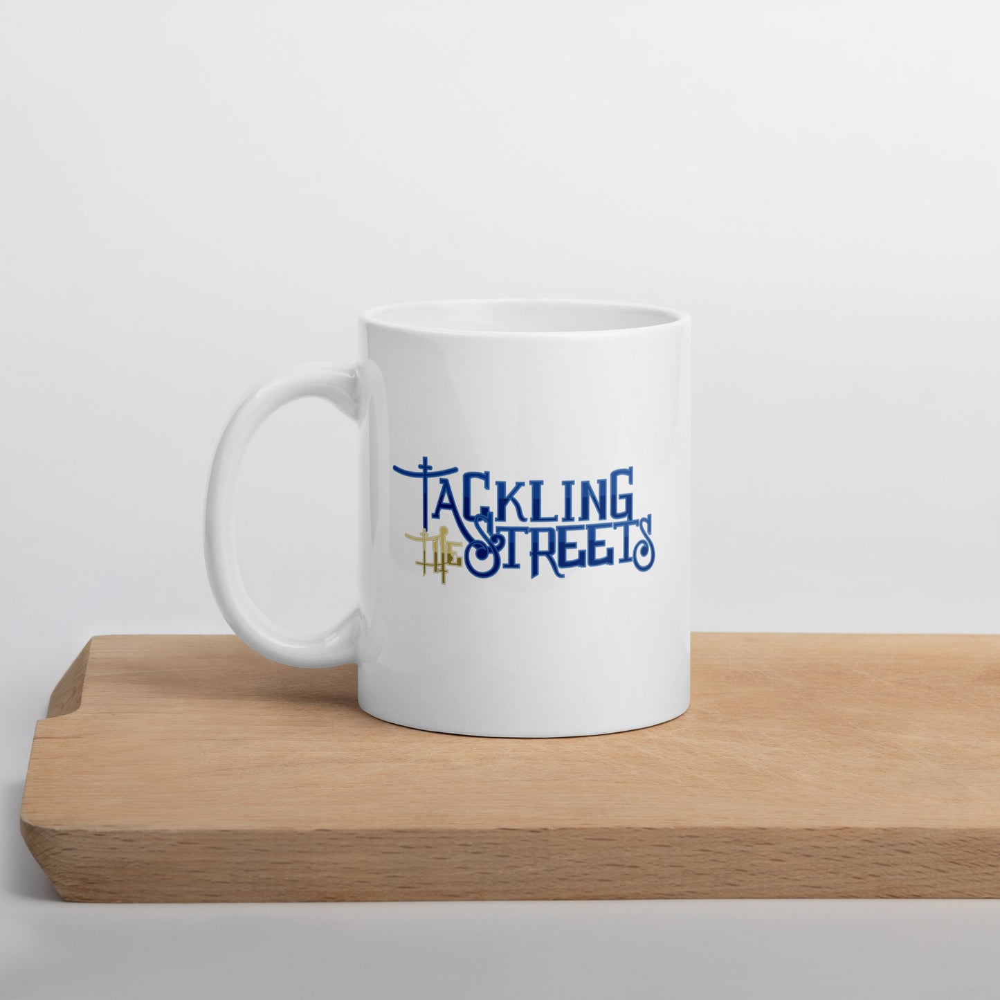 White glossy mug